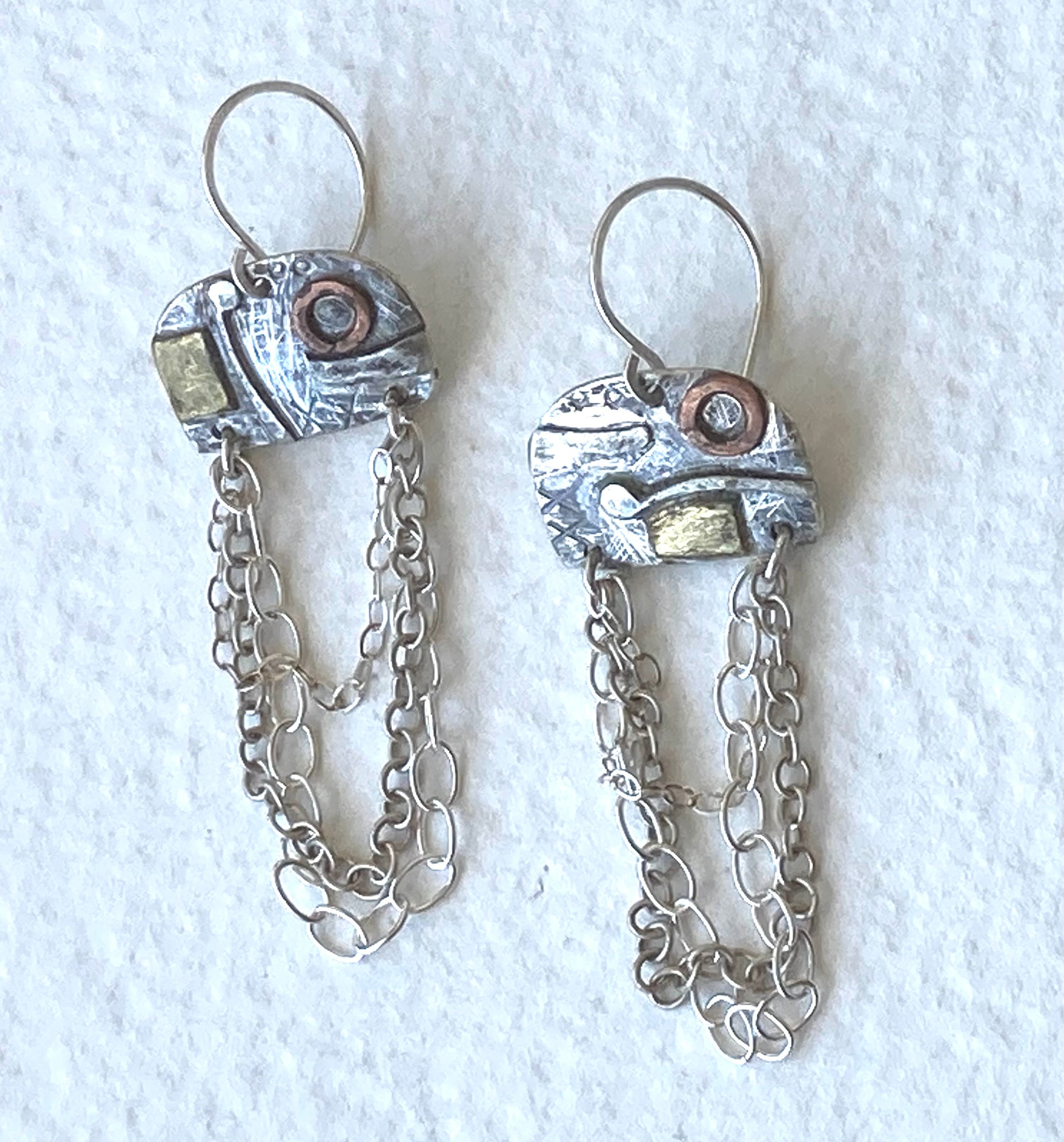 Industrial style chain earrings